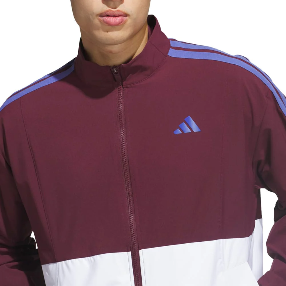 adidas Beyond The Course Windbreaker - White/Maroon - Image 3