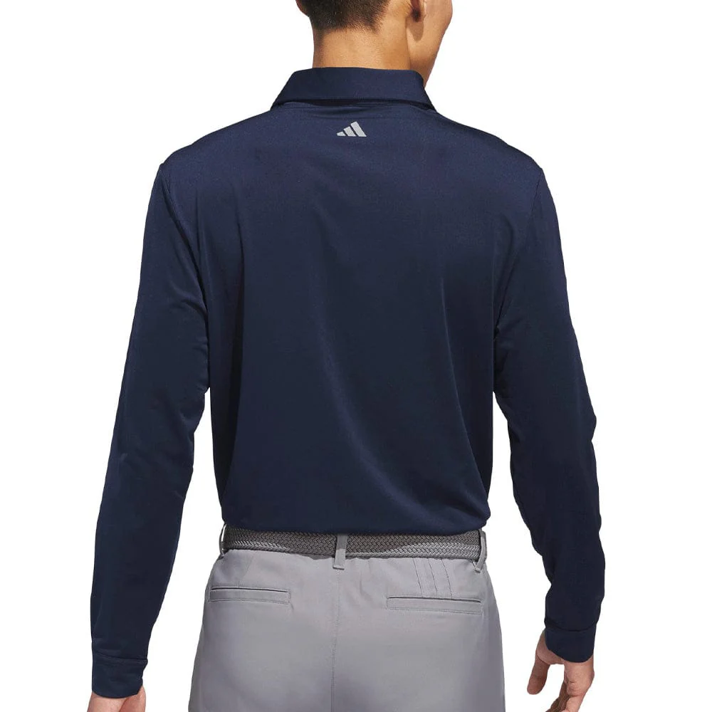 adidas Core Long Sleeve Polo Shirt - Collegiate Navy - Image 2