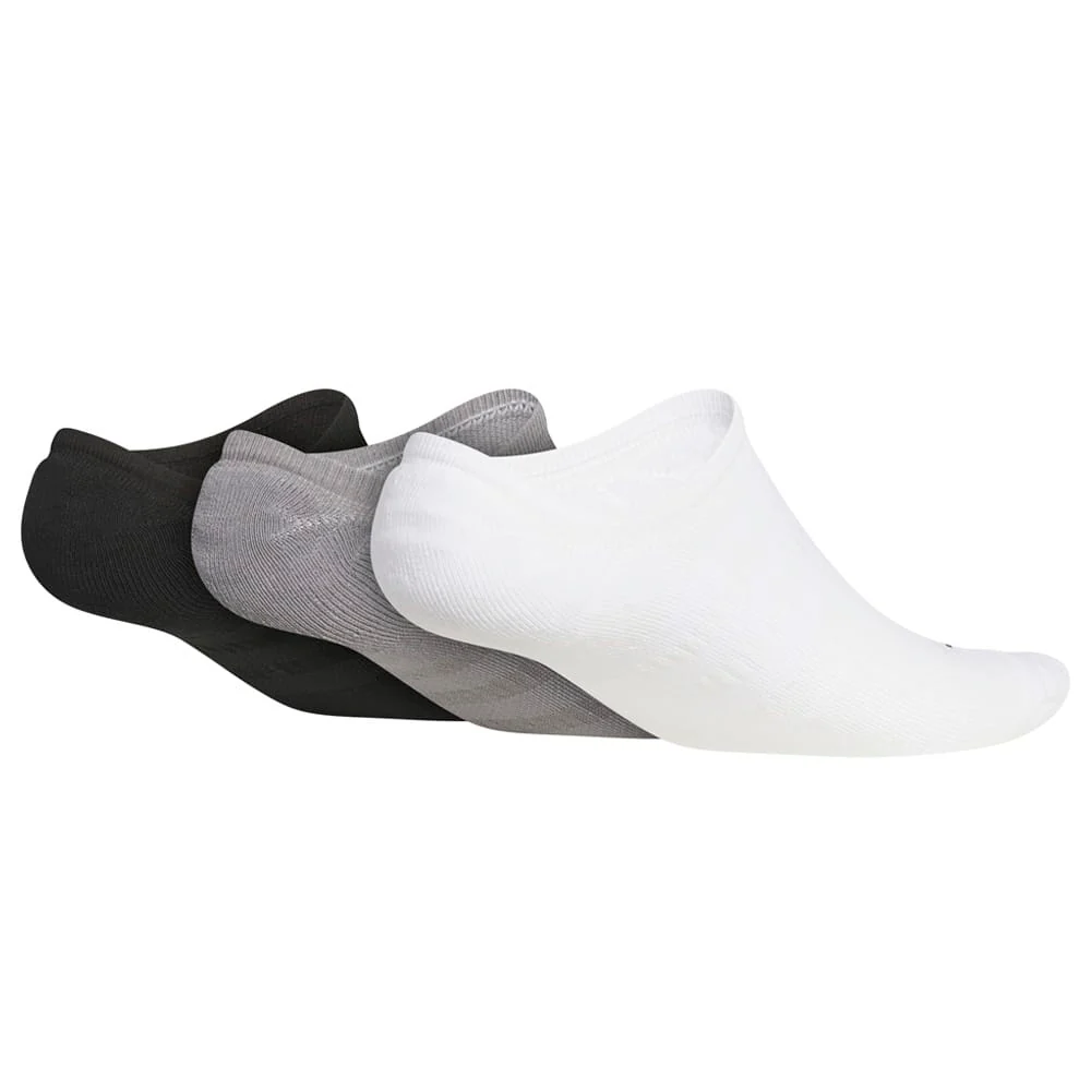 adidas No-Show Socks (3 Pairs) - White/Grey Three/Black - Image 2