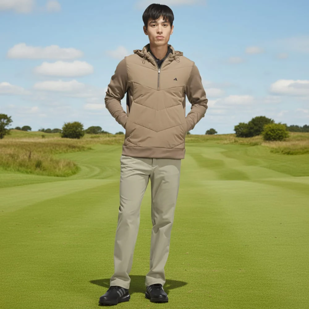 adidas Ultimate365+ Course Control Quilted Anorak - Khaki Six - Image 4