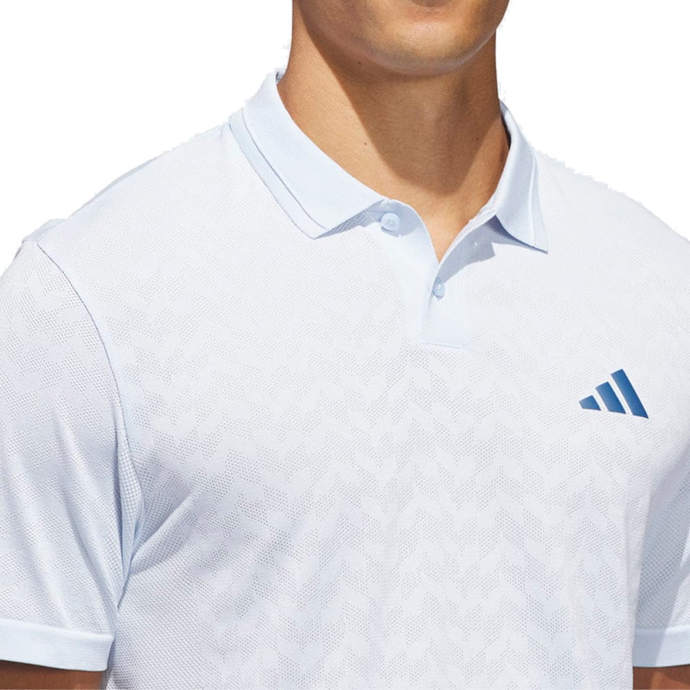 adidas Ultimate365 Tour Seamless Polo Shirt - Crystal Sky/White - Image 4