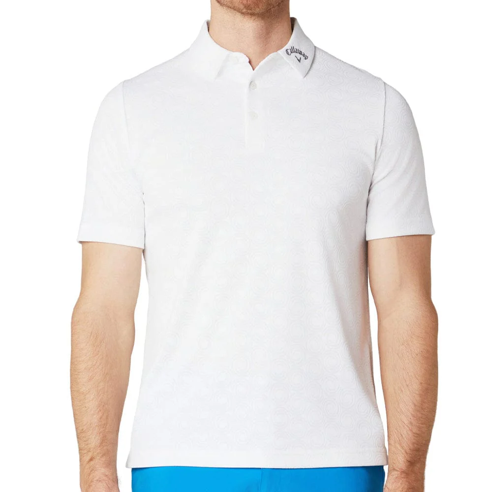 Callaway Odyssey Ventilated Jacquard Polo Shirt - Bright White - Image 3