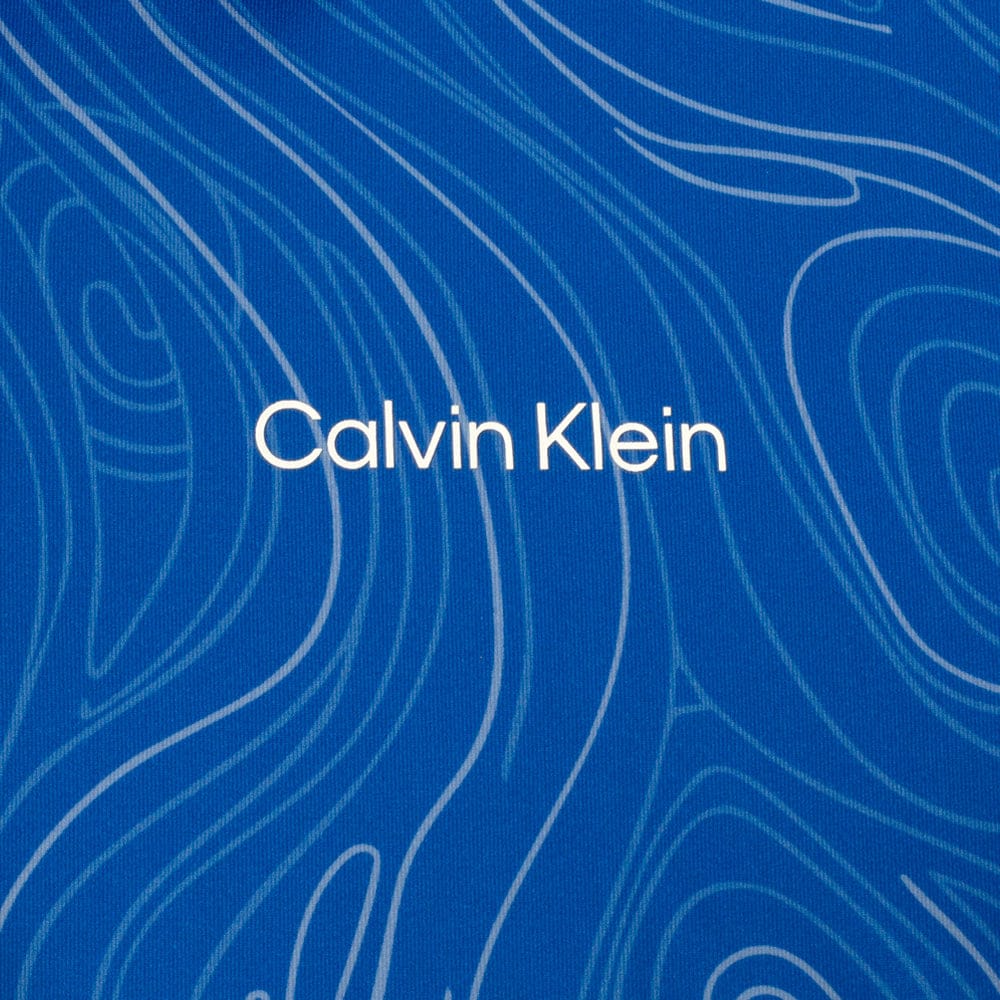Calvin Klein Marble Print Polo Shirt - Sapphire - Image 7