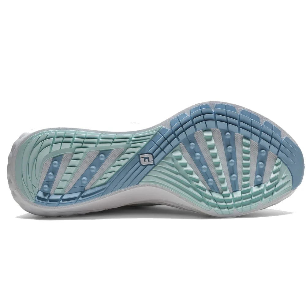 FootJoy Quantum Ladies Spikeless Waterproof Shoes - Grey/White/Blue - Image 2