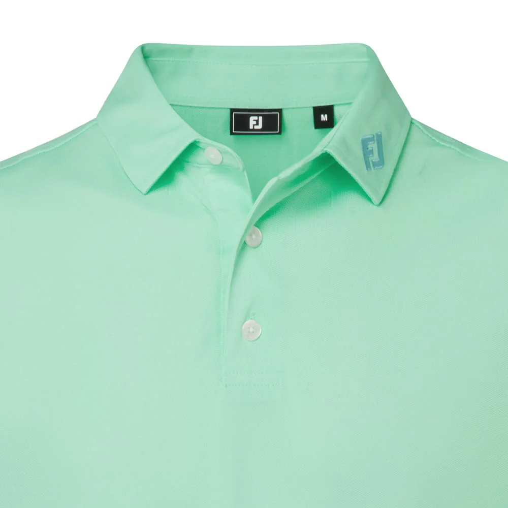 FootJoy Stretch Pique Solid Polo Shirt - Sea Glass - Image 3