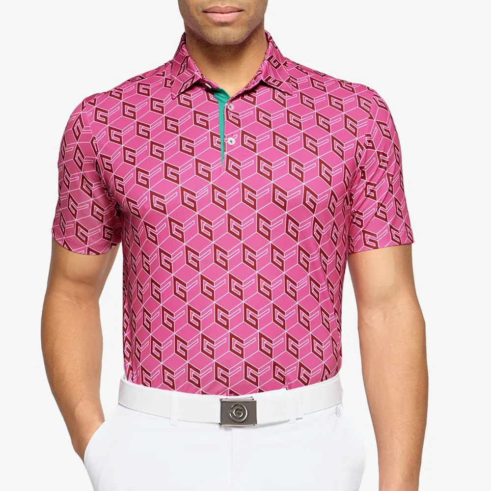 Galvin Green Ltd Collection Martinez Polo Shirt - Pink/Green - Image 5