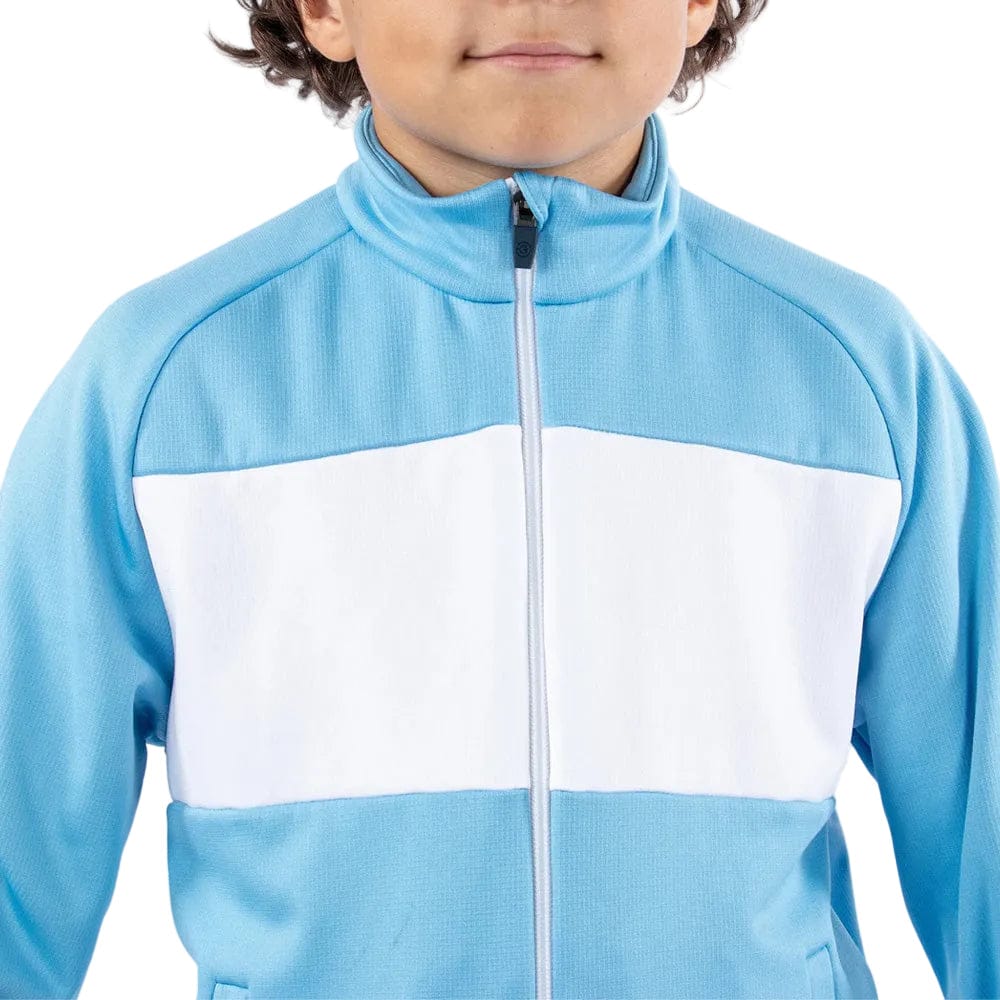 Galvin Green Rex Junior Full Zip Top - Alaskan Blue/White - Image 3
