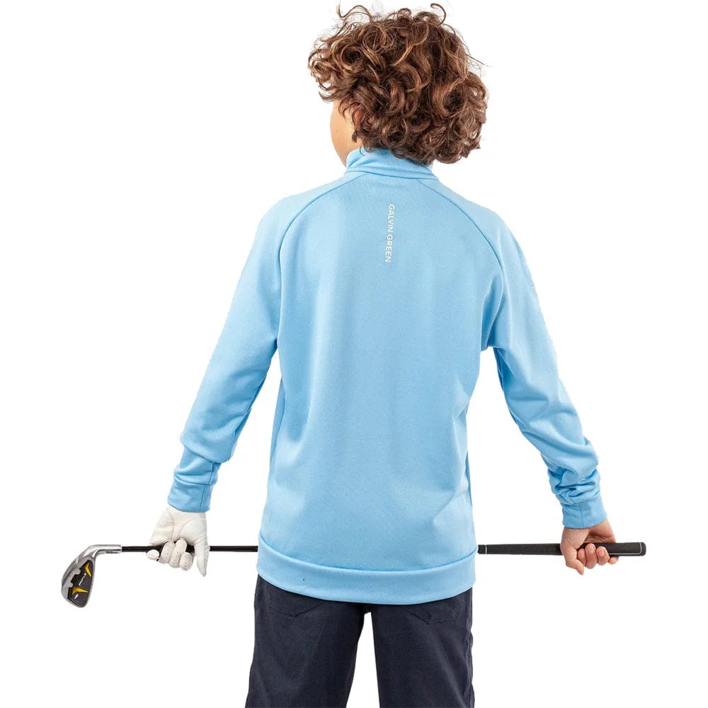 Galvin Green Rex Junior Full Zip Top - Alaskan Blue/White - Image 4