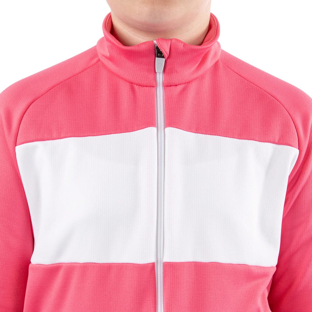 Galvin Green Rex Junior Full Zip Top - Camelia Rose/White - Image 3