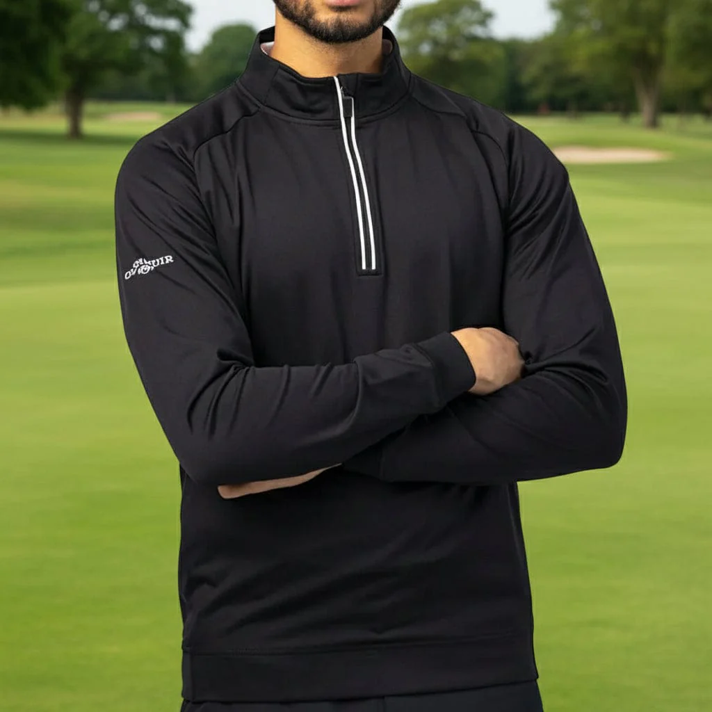 Glenmuir Esk 1/4 Zip Pullover - Black/White - Image 4