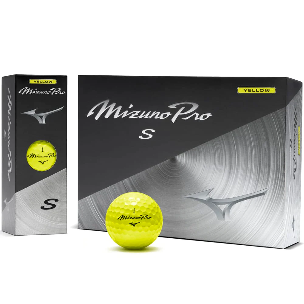 Mizuno Pro S Golf Balls - Yellow - 12 Pack - Image 2