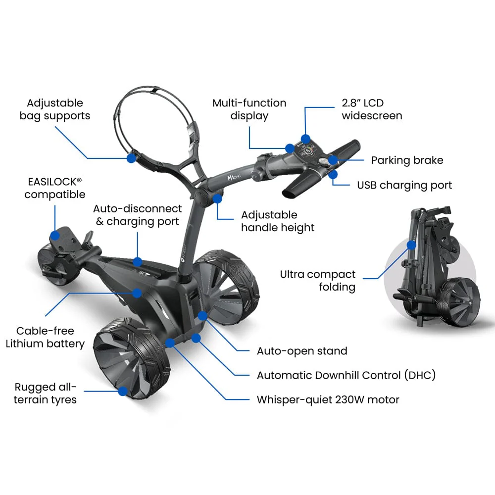 Motocaddy M1 DHC Electric Trolley - Black/Red - 2026 - Image 7