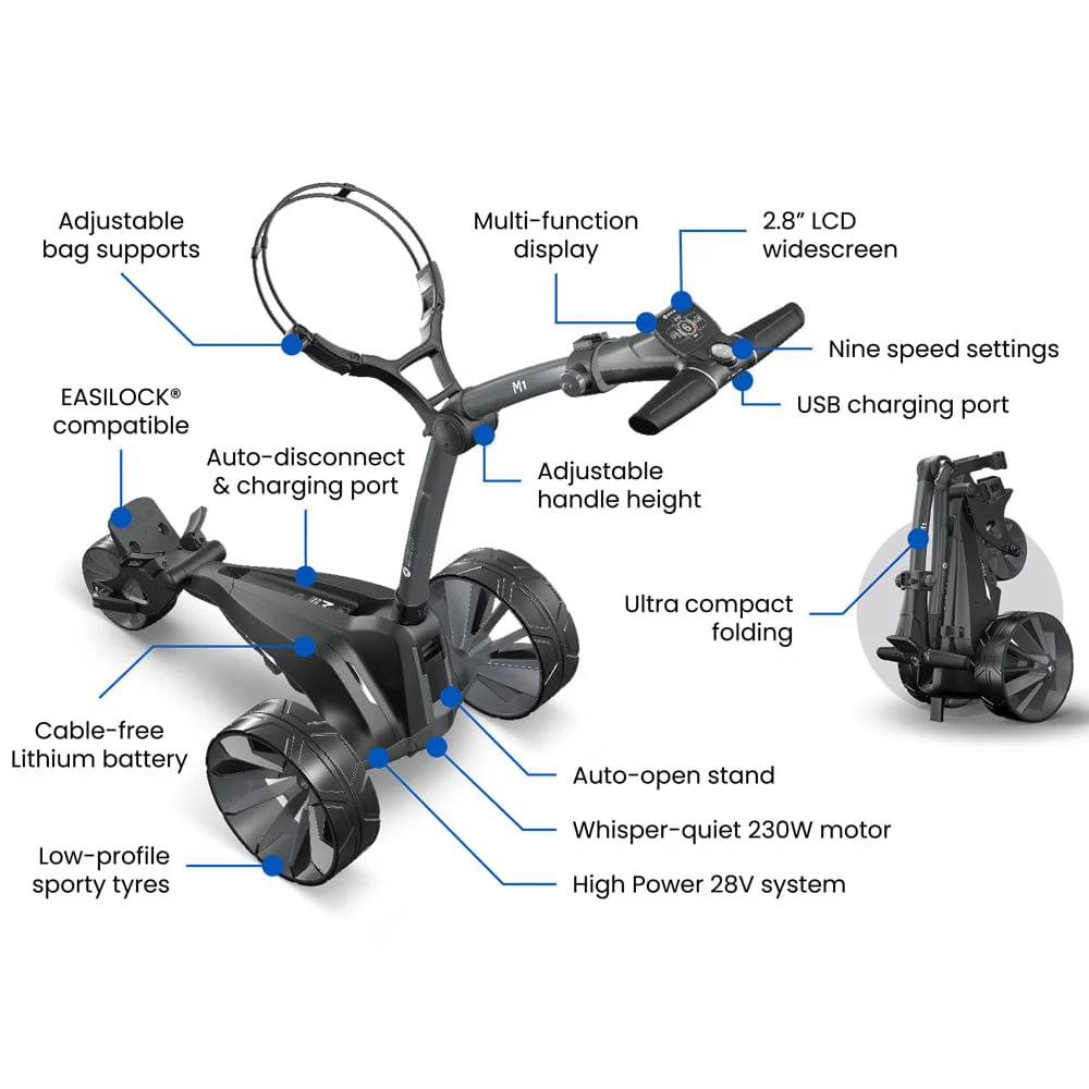 Motocaddy M1 Electric Trolley - Black/Red - 2026 - Image 7