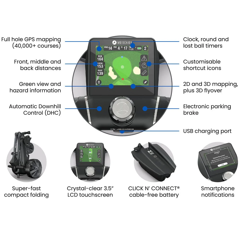 Motocaddy M5 DHC GPS Electric Trolley - Black/Blue - 2026 - Image 8