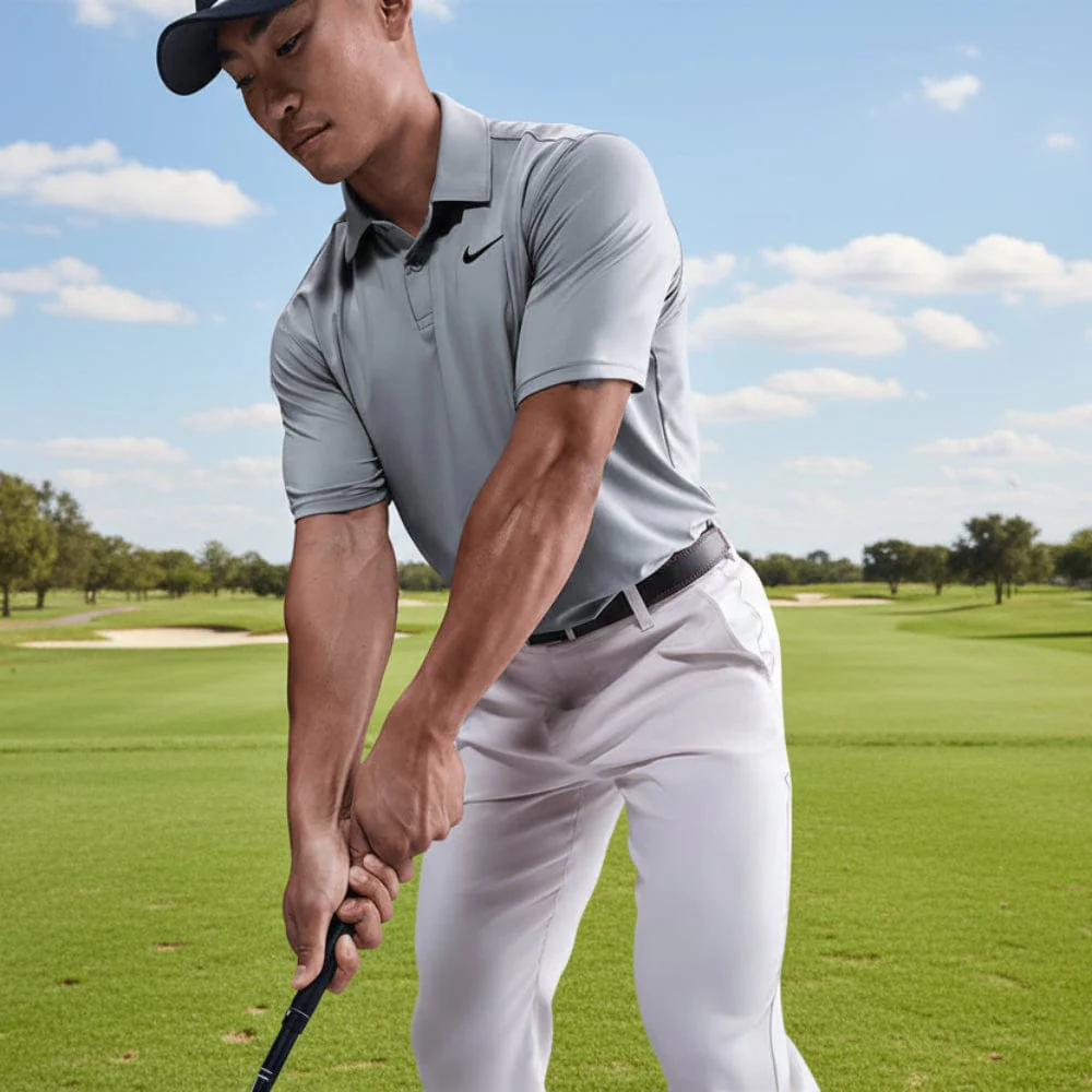 Nike Dri-Fit Velocity Solid Polo Shirt - Wolf Grey/Black - Image 5