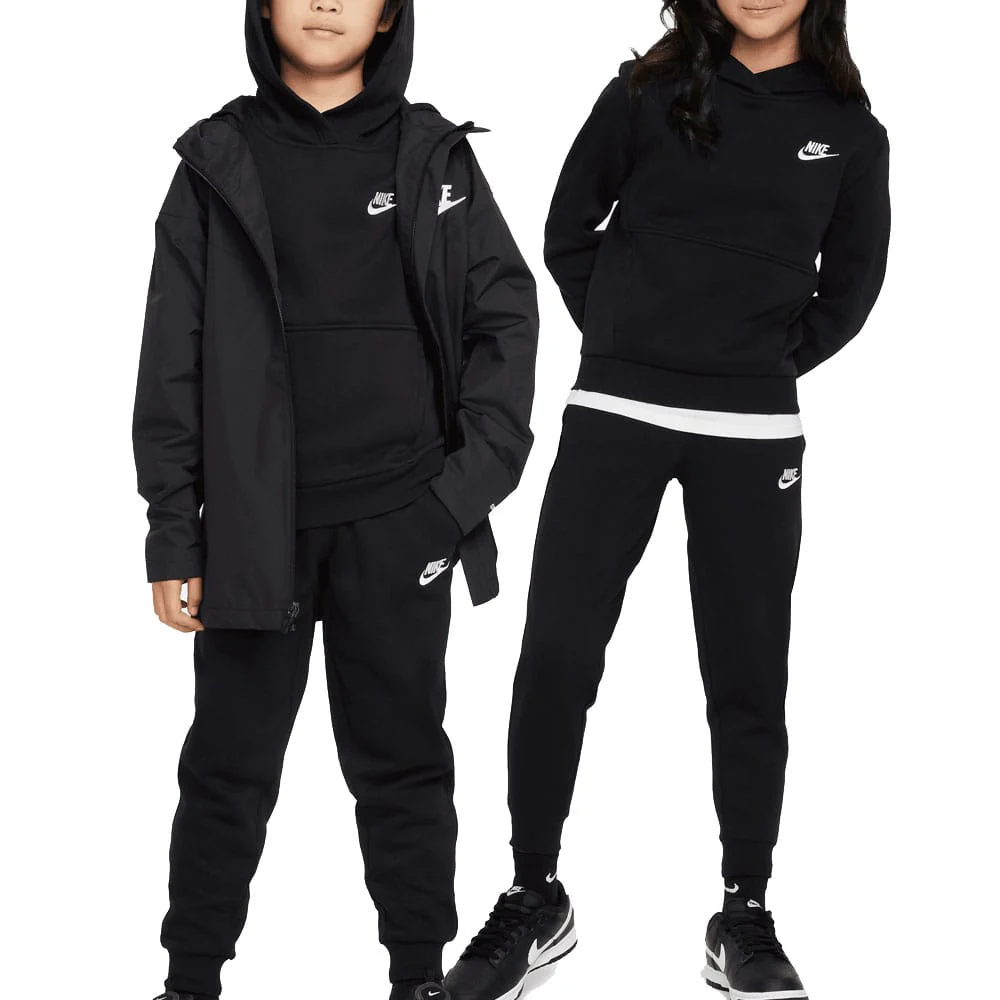 Nike Junior Sportswear Club Fleece Hoodie - Black/White - Image 5