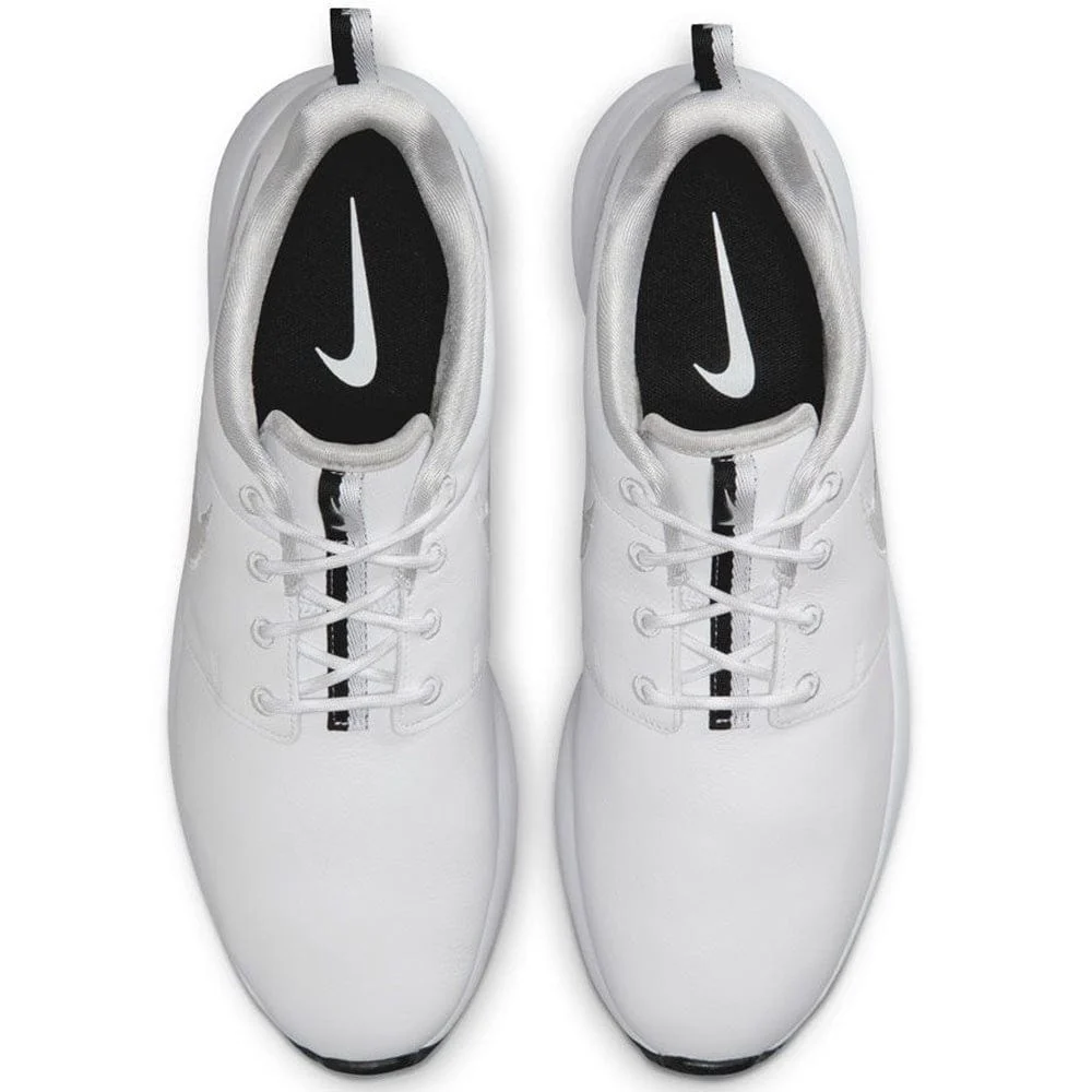Nike Roshe Golf Premium Waterproof Spikeless Shoes - White/Black/White - Image 6