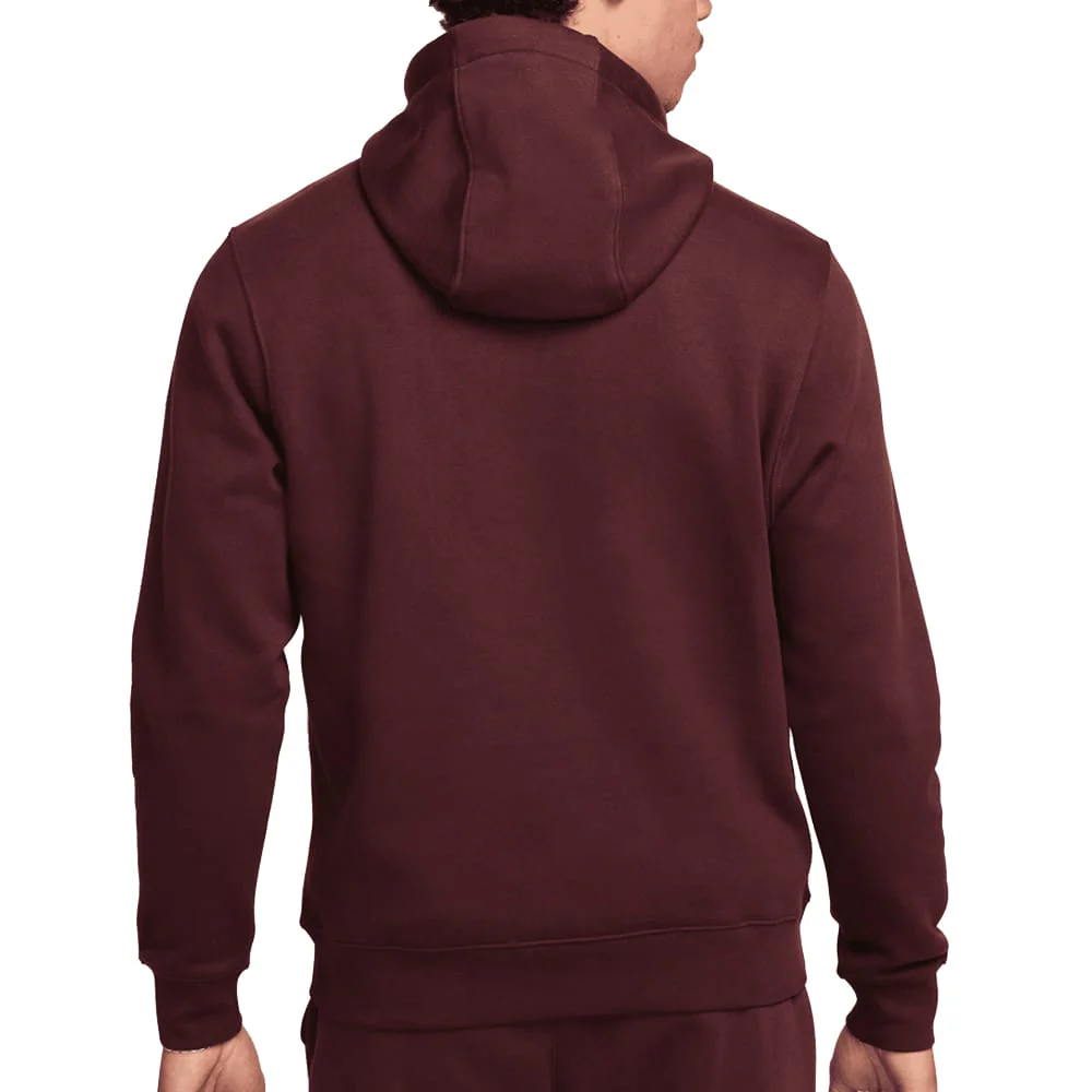 Nike Sportswear Club Fleece Hoodie - Burgundy Crush/White - Image 2