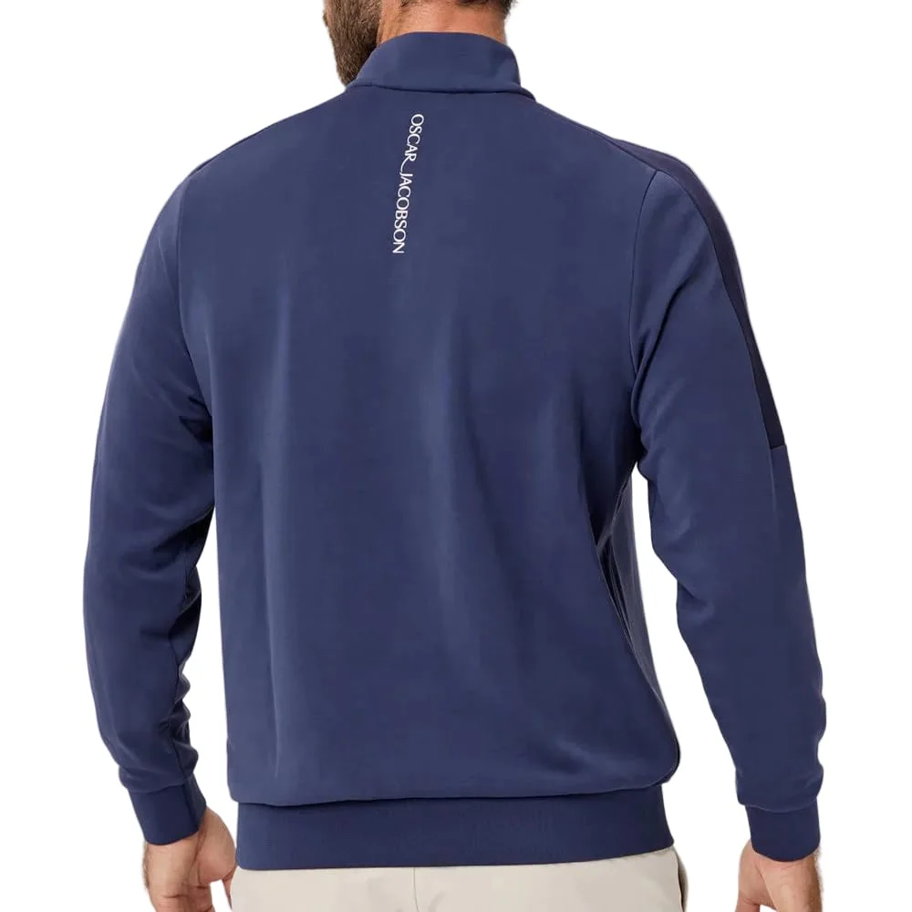 Oscar Jacobson Drew 1/4 Zip Pullover - Navy - Image 2