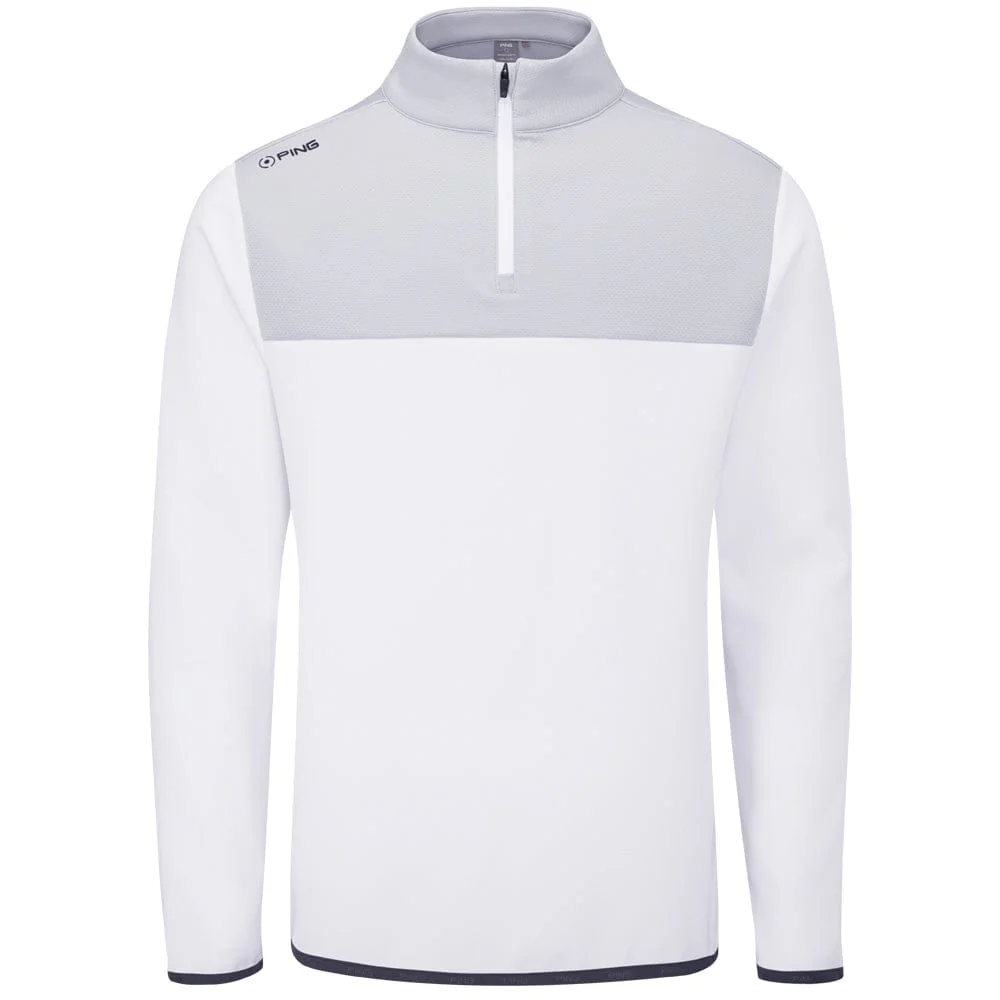 Ping Kinver 1/4 Zip Pullover - White/Pearl Grey