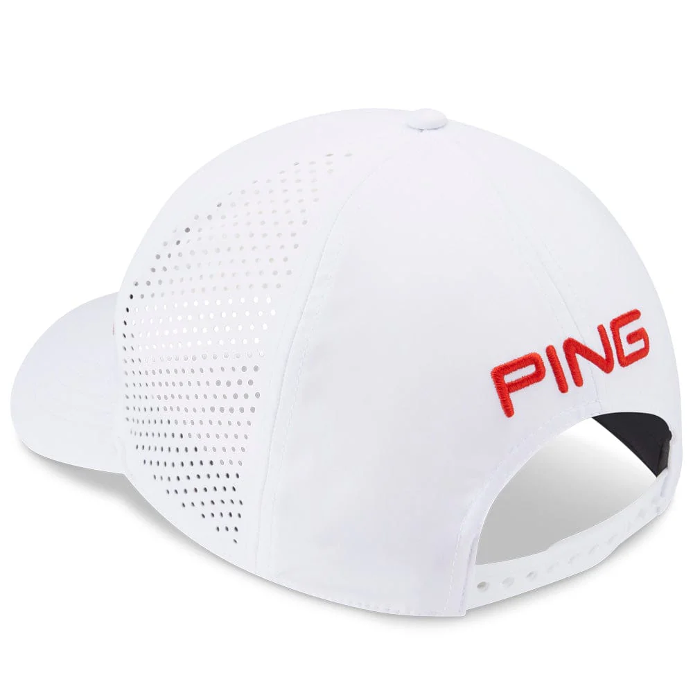 Ping Tour Vented Delta Cap - White/Tango - Image 2
