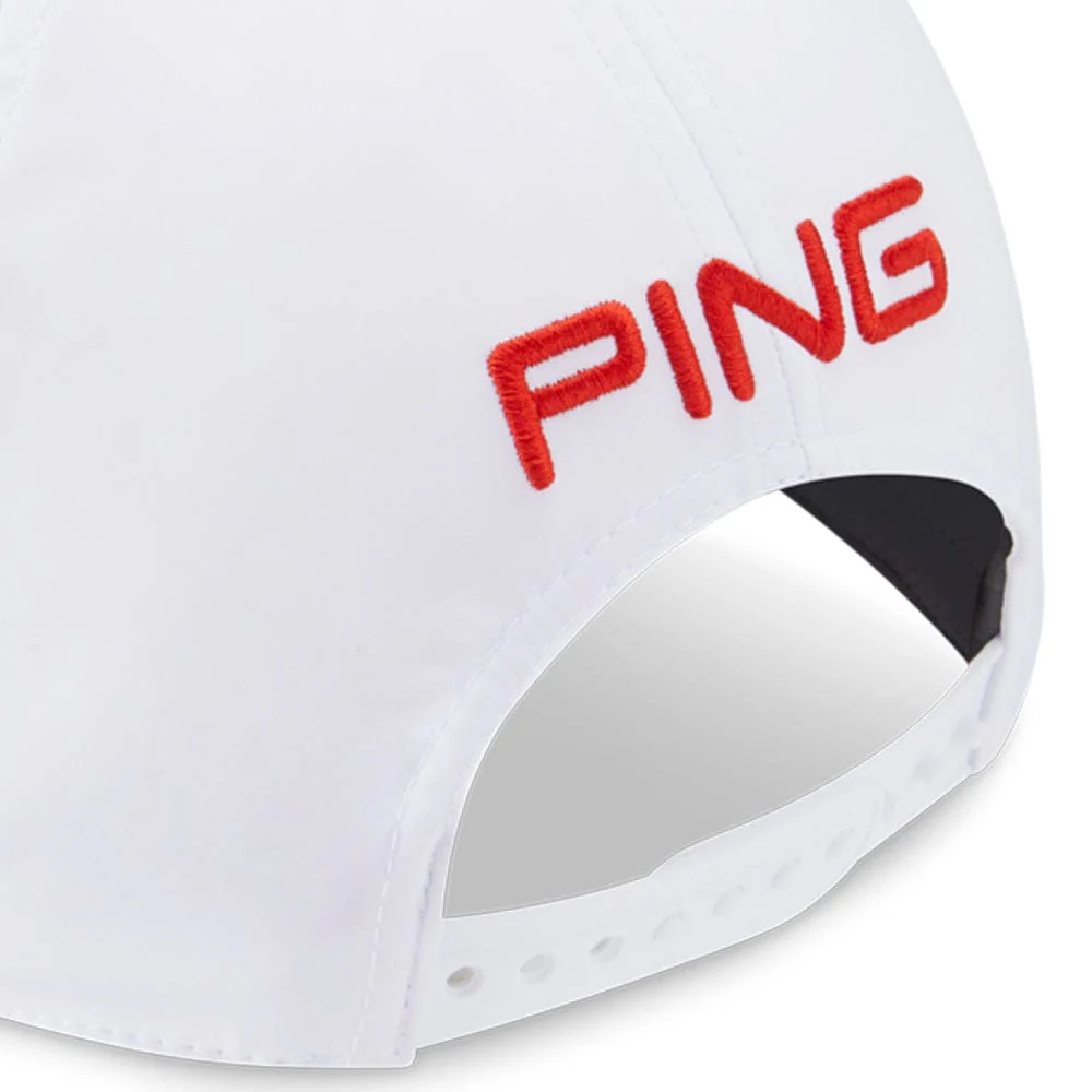 Ping Tour Vented Delta Cap - White/Tango - Image 4