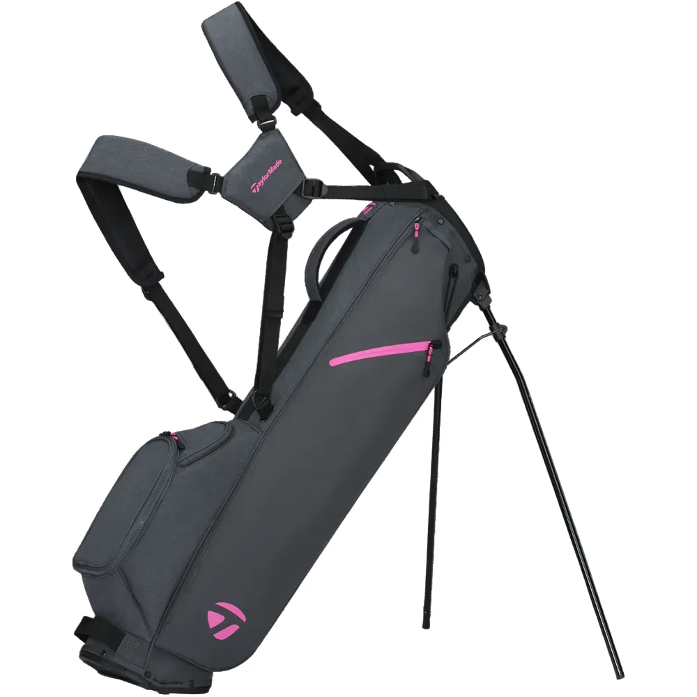 TaylorMade Flextech Carry Stand Bag - Grey/Neon Pink