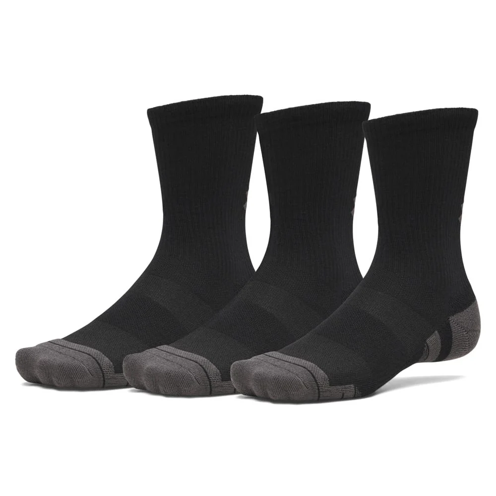 Under Armour Performance Tech Crew Socks (3 Pairs) - Ultimate Black/Ultimate Black/Jet Grey
