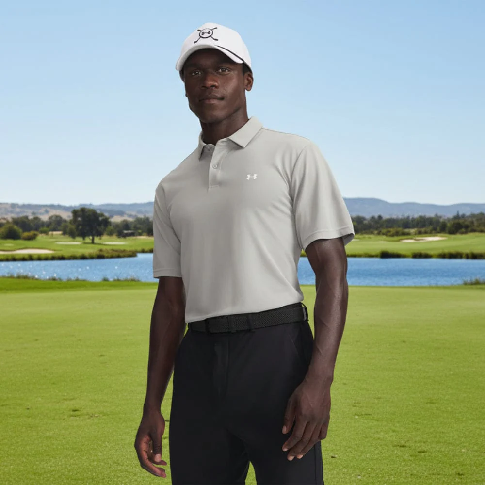Under Armour T2G Pique Polo Shirt - Titanium/White - Image 4